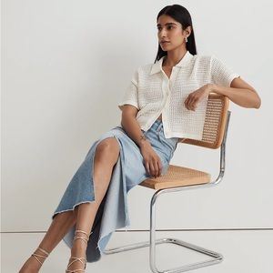 Madewell Cream Short-Sleeve Cardigan